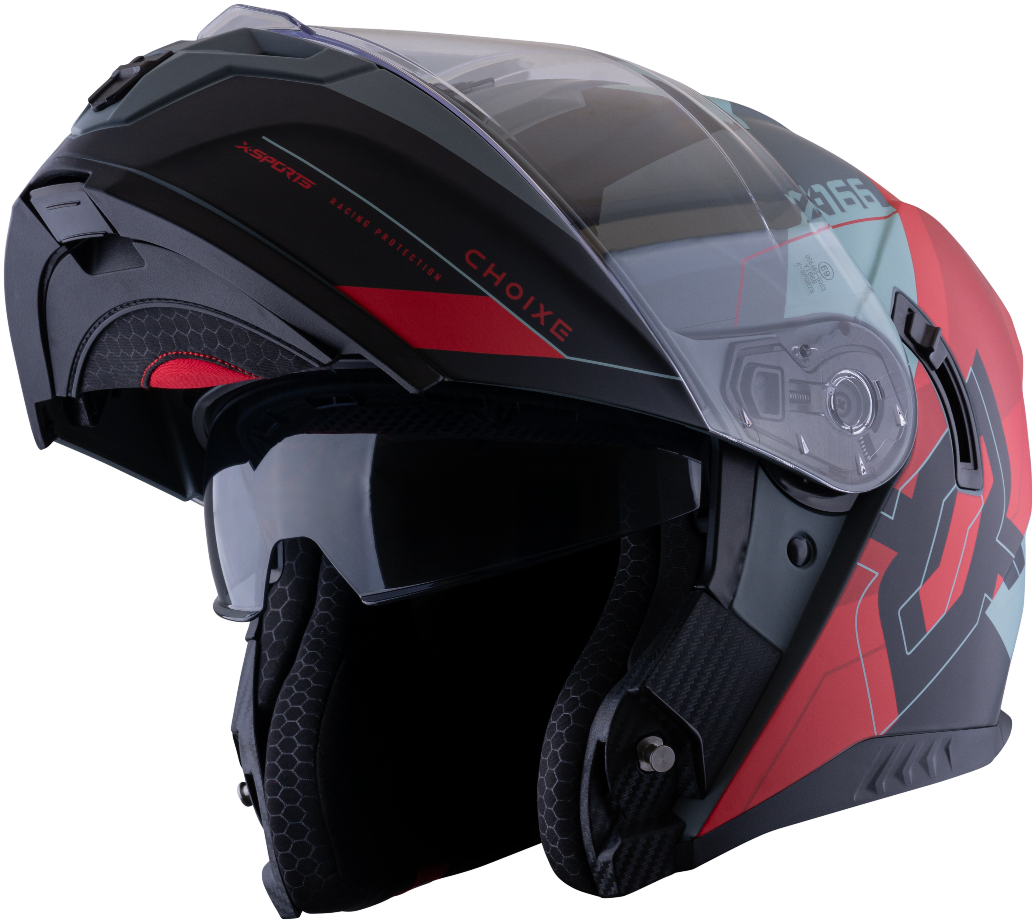 Casco XSPORTS 166 Choixe Gris Rojo Mate