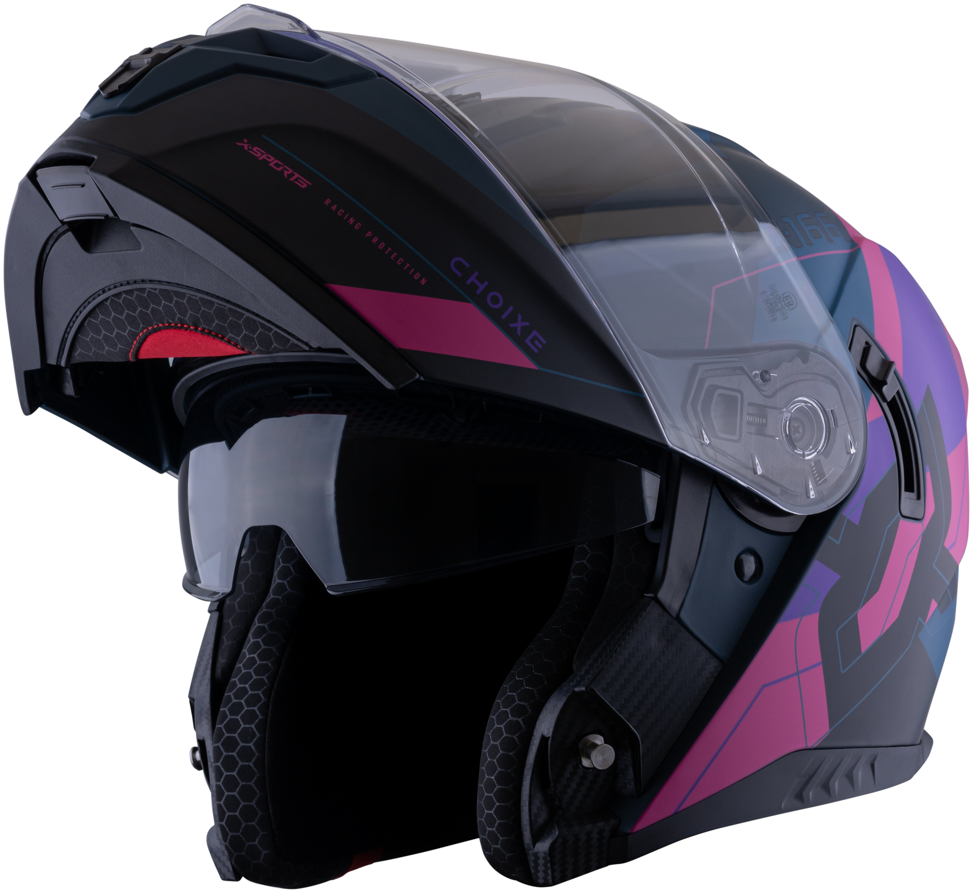 Casco XSPORTS 166 Choixe Azul Rosa Mate