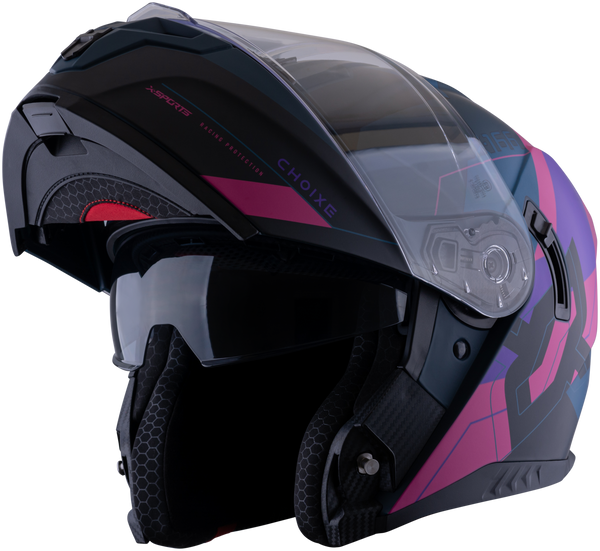 Casco XSPORTS 166 Choixe Azul Rosa Mate