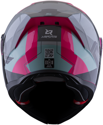 Casco XSPORTS 166 Choixe Gris Rosa brillante