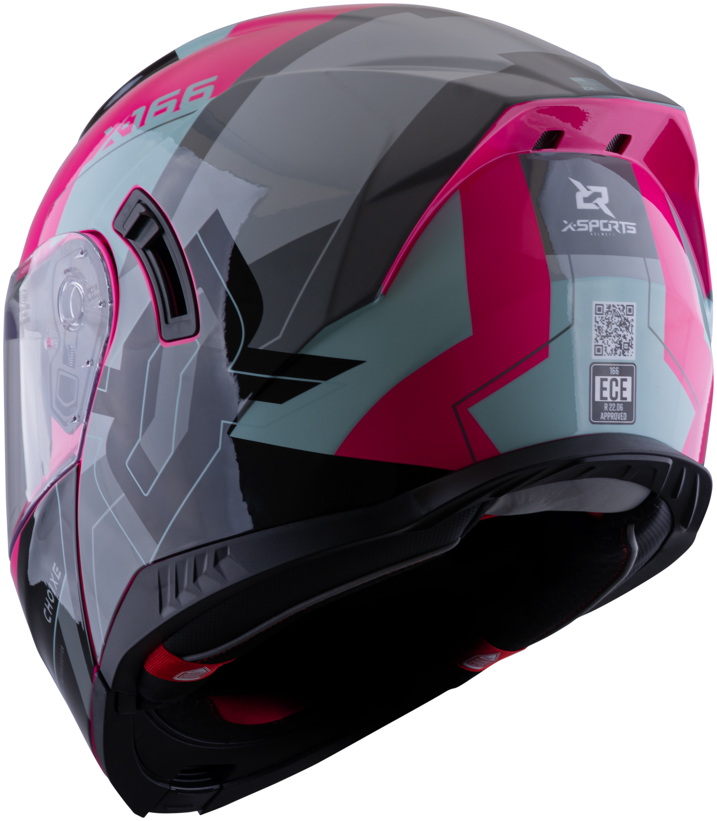 Casco XSPORTS 166 Choixe Gris Rosa brillante