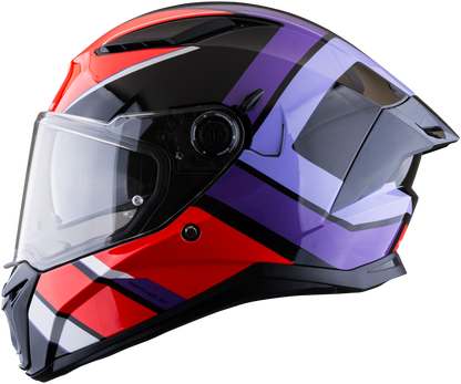 Casco SPARTAN Panther Valve Negro Rojo Morado