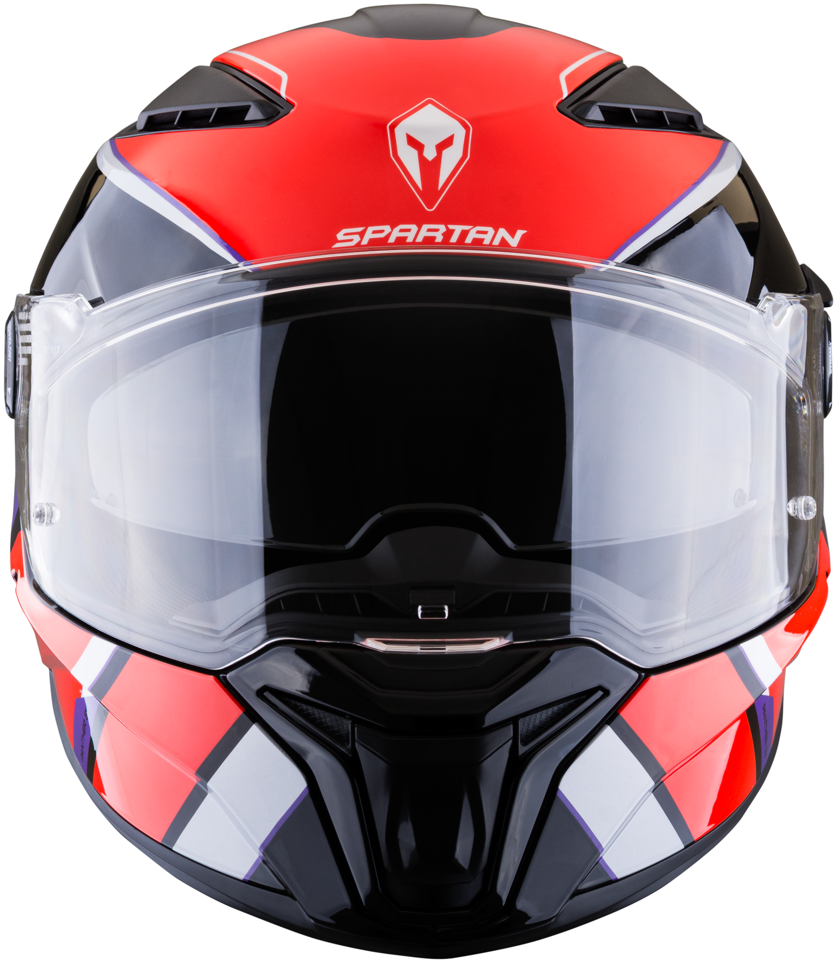 Casco SPARTAN Panther Valve Negro Rojo Morado