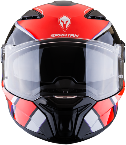Casco SPARTAN Panther Valve Negro Rojo Morado