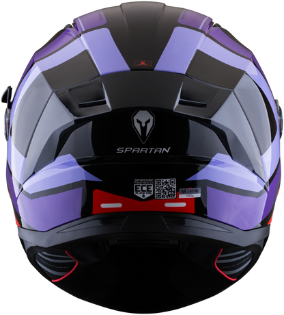 Casco SPARTAN Panther Valve Negro Rojo Morado