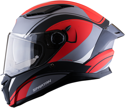 Casco SPARTAN Panther CV Negro Rojo