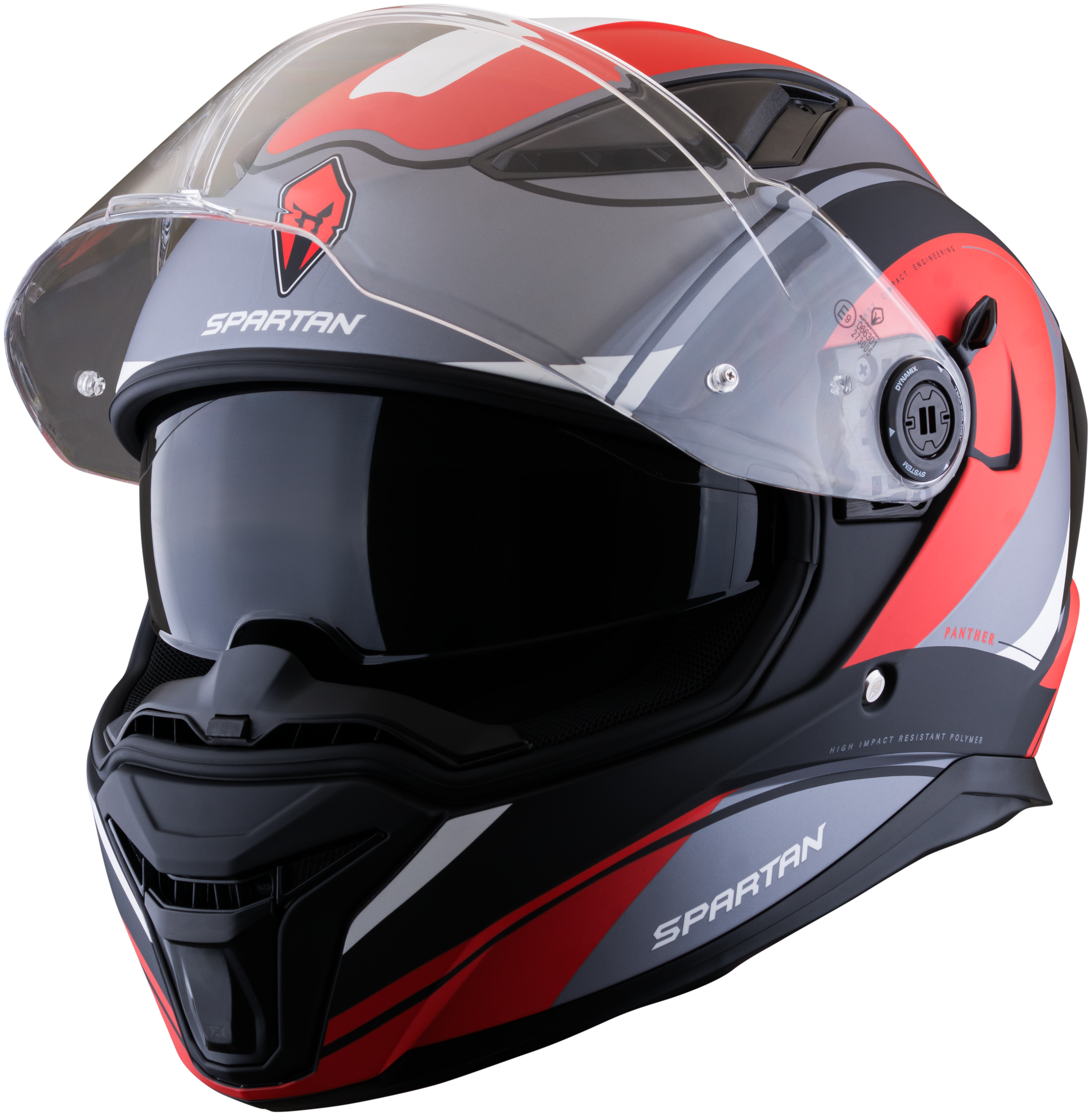 Casco SPARTAN Panther CV Negro Rojo