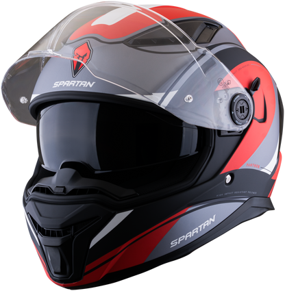 Casco SPARTAN Panther CV Negro Rojo