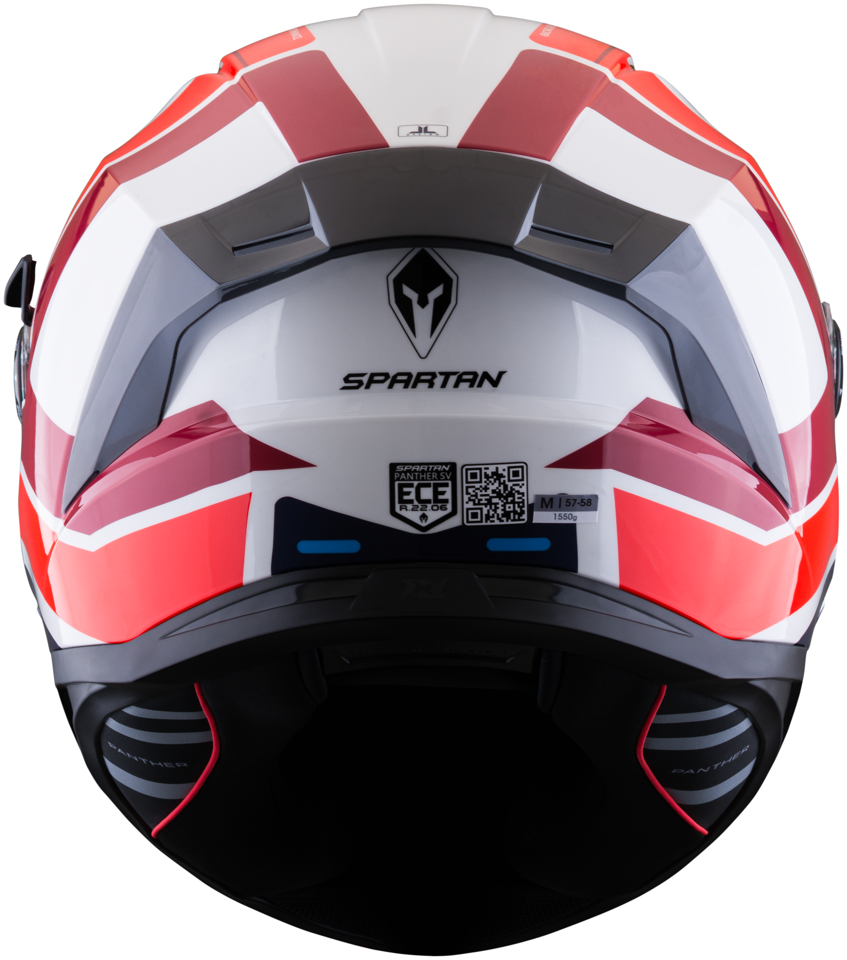 Casco SPARTAN Panther Valve Blanco Rojo