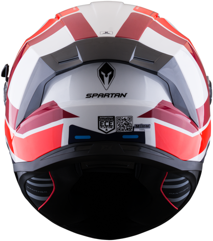 Casco SPARTAN Panther Valve Blanco Rojo
