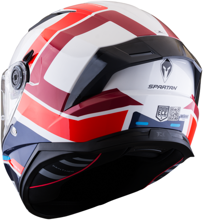 Casco SPARTAN Panther Valve Blanco Rojo