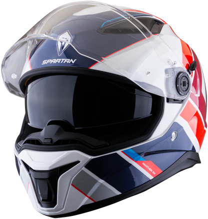 Casco SPARTAN Panther Valve Blanco Rojo