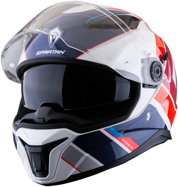 Casco SPARTAN Panther Valve Blanco Rojo