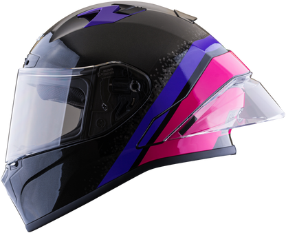 Casco ZEUS 826 Negro Rosa Morado