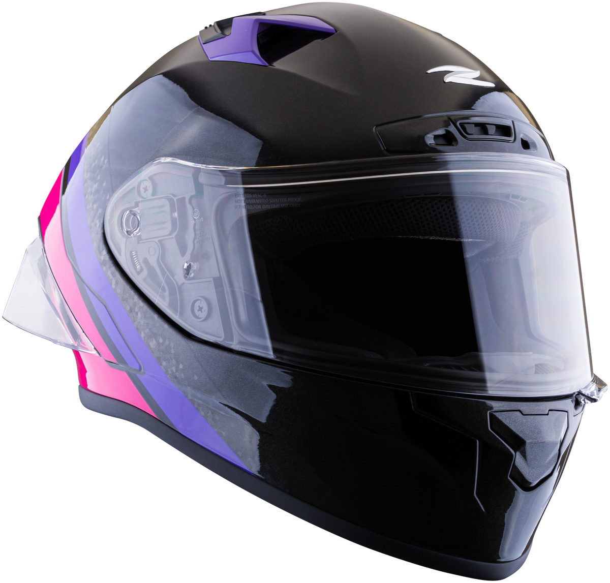 Casco ZEUS 826 Negro Rosa Morado