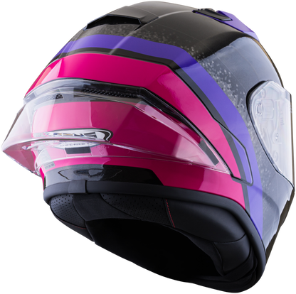 Casco ZEUS 826 Negro Rosa Morado