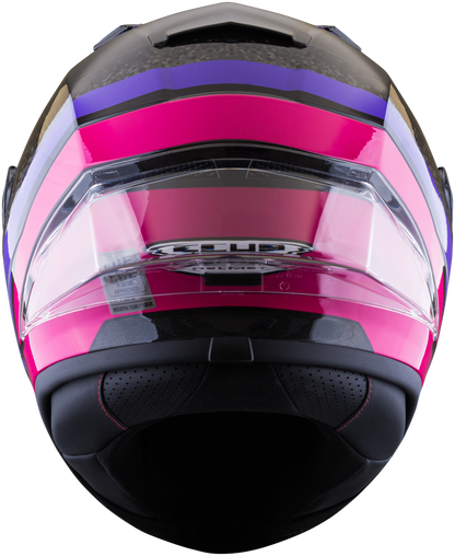 Casco ZEUS 826 Negro Rosa Morado