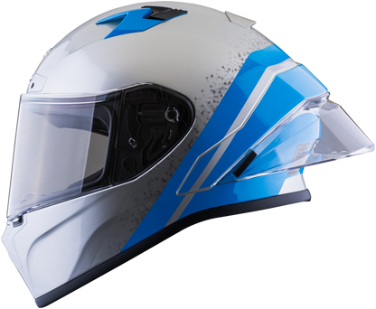 Casco ZEUS 826 Plata Azul Brillante