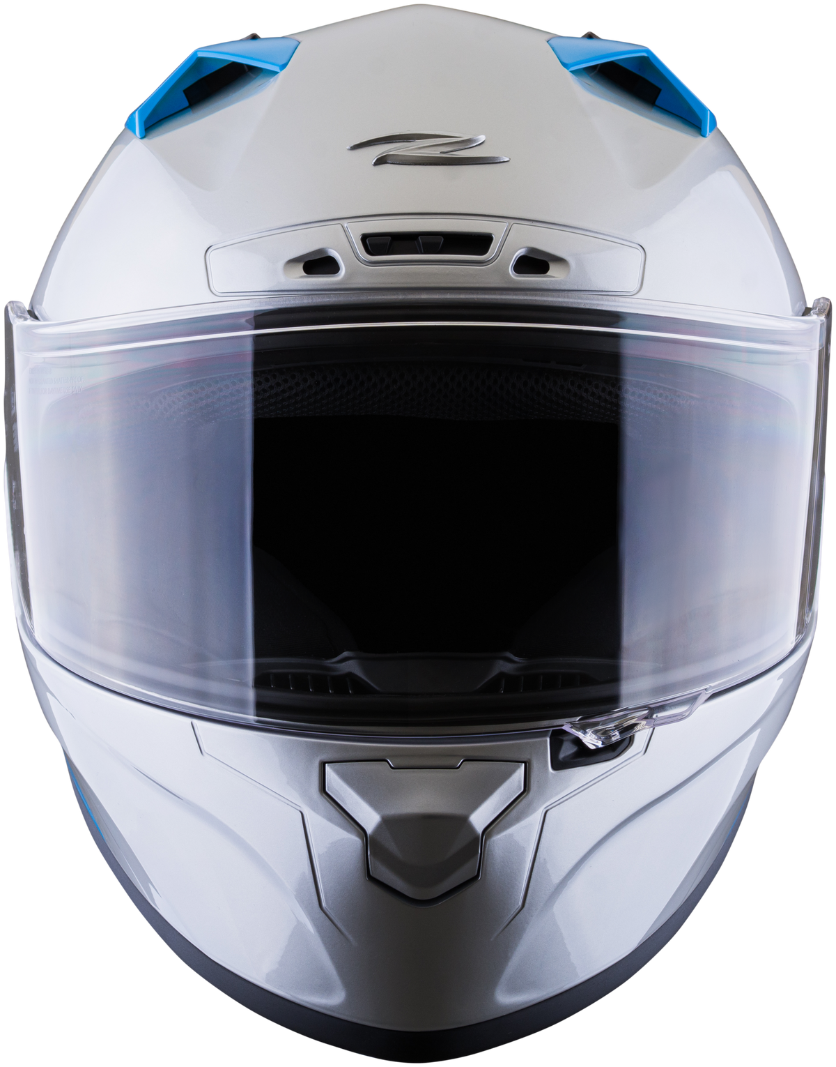 Casco ZEUS 826 Plata Azul Brillante