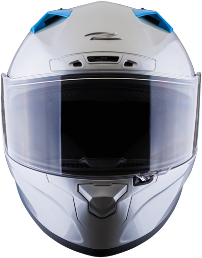 Casco ZEUS 826 Plata Azul Brillante