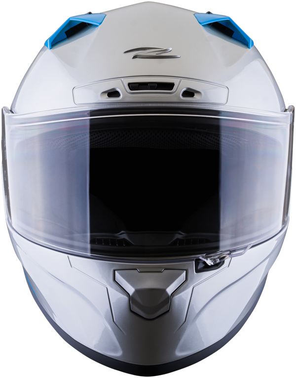 Casco ZEUS 826 Plata Azul Brillante