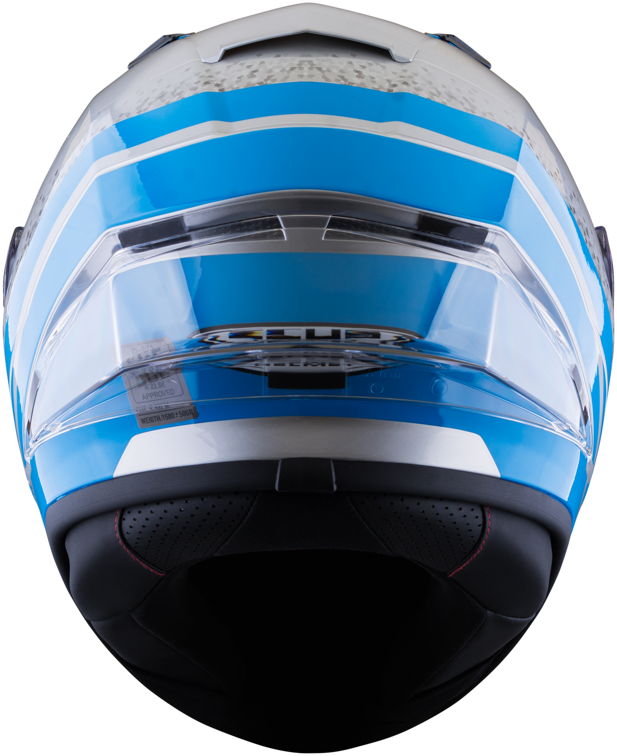 Casco ZEUS 826 Plata Azul Brillante