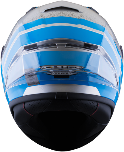 Casco ZEUS 826 Plata Azul Brillante