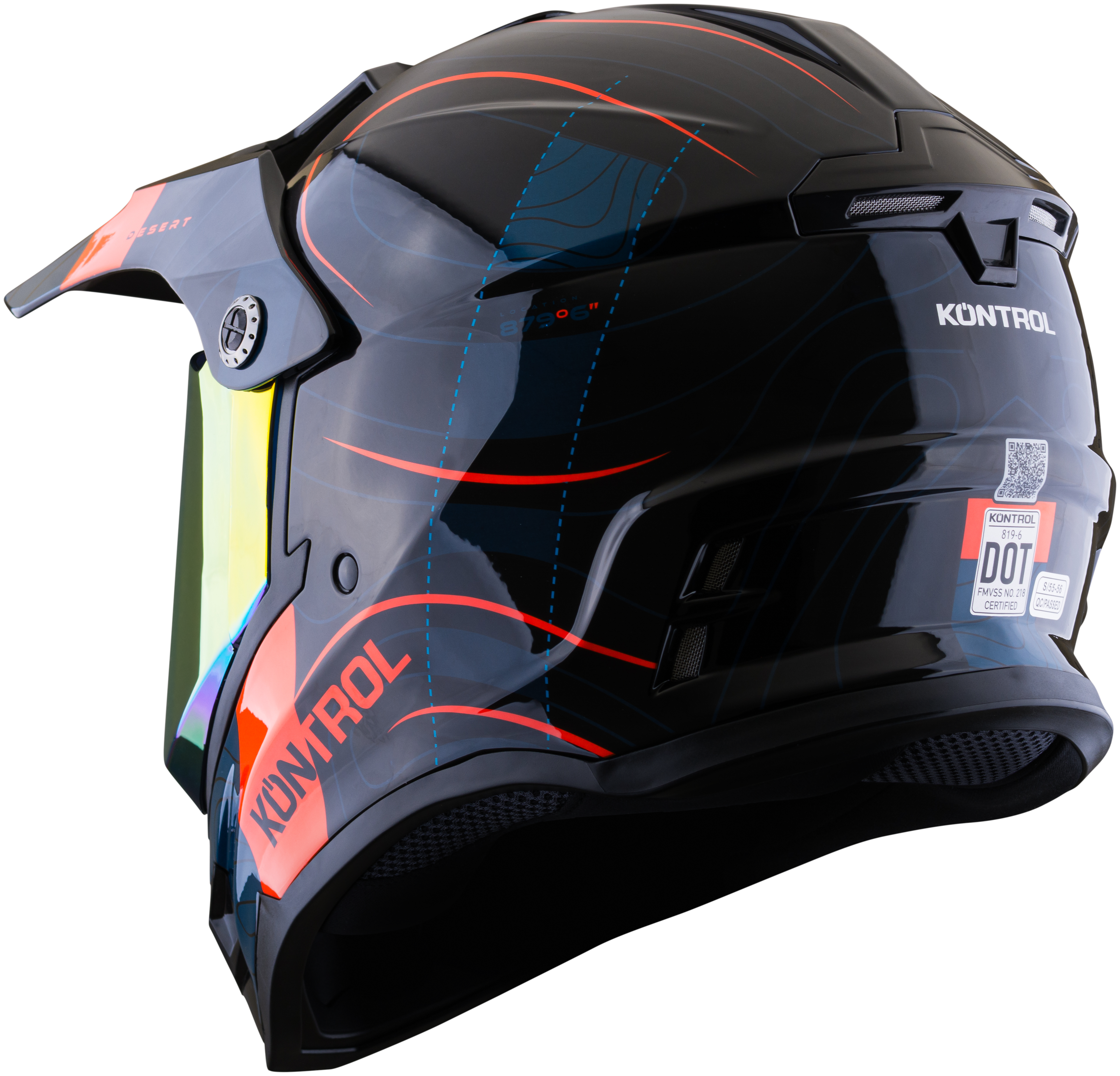 Casco KONTROL 819-6 Desert Azul Rojo