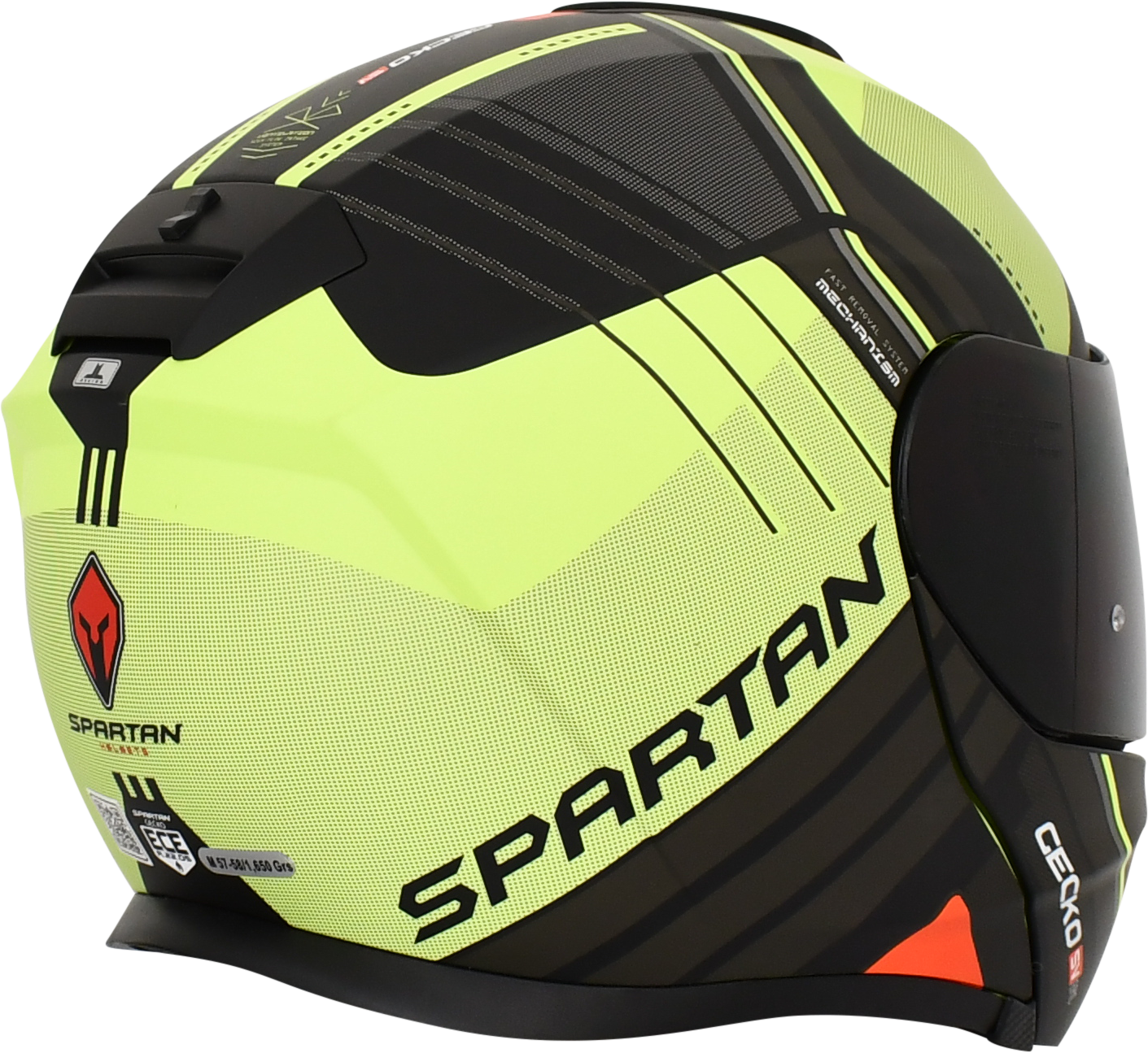 Casco Spartan Gecko Epic Gris Amarillo