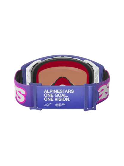 Gafas Goggle Alpinestars Supertech Vision Vista Morado Fluor Rosa Mirror Azul