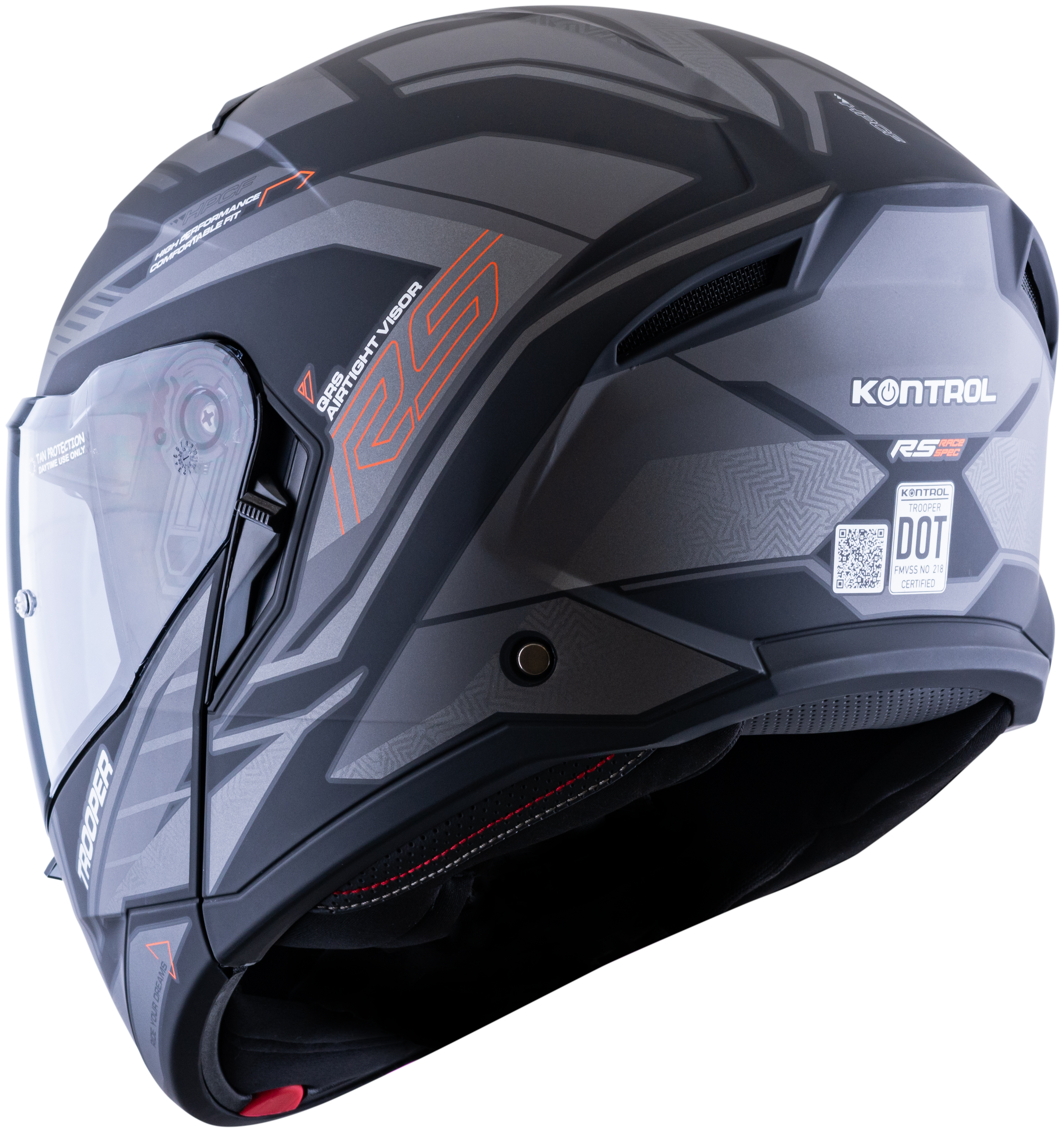 Casco KONTROL Trooper RS Gris Rojo
