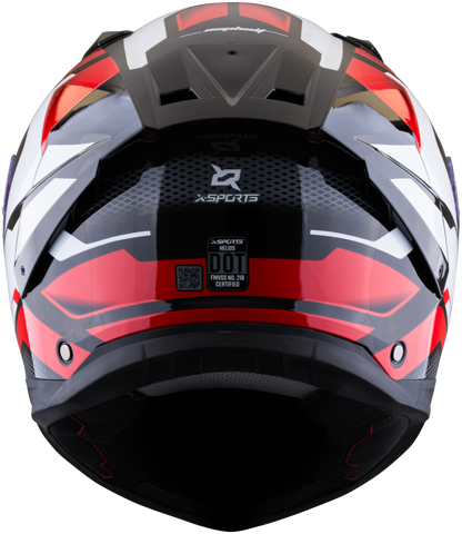 Casco XSPORTS Helios Asphalt Negro Rojo Blanco