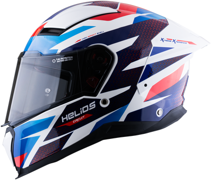 Casco XSPORTS Helios Circuit Blanco Rojo Azul