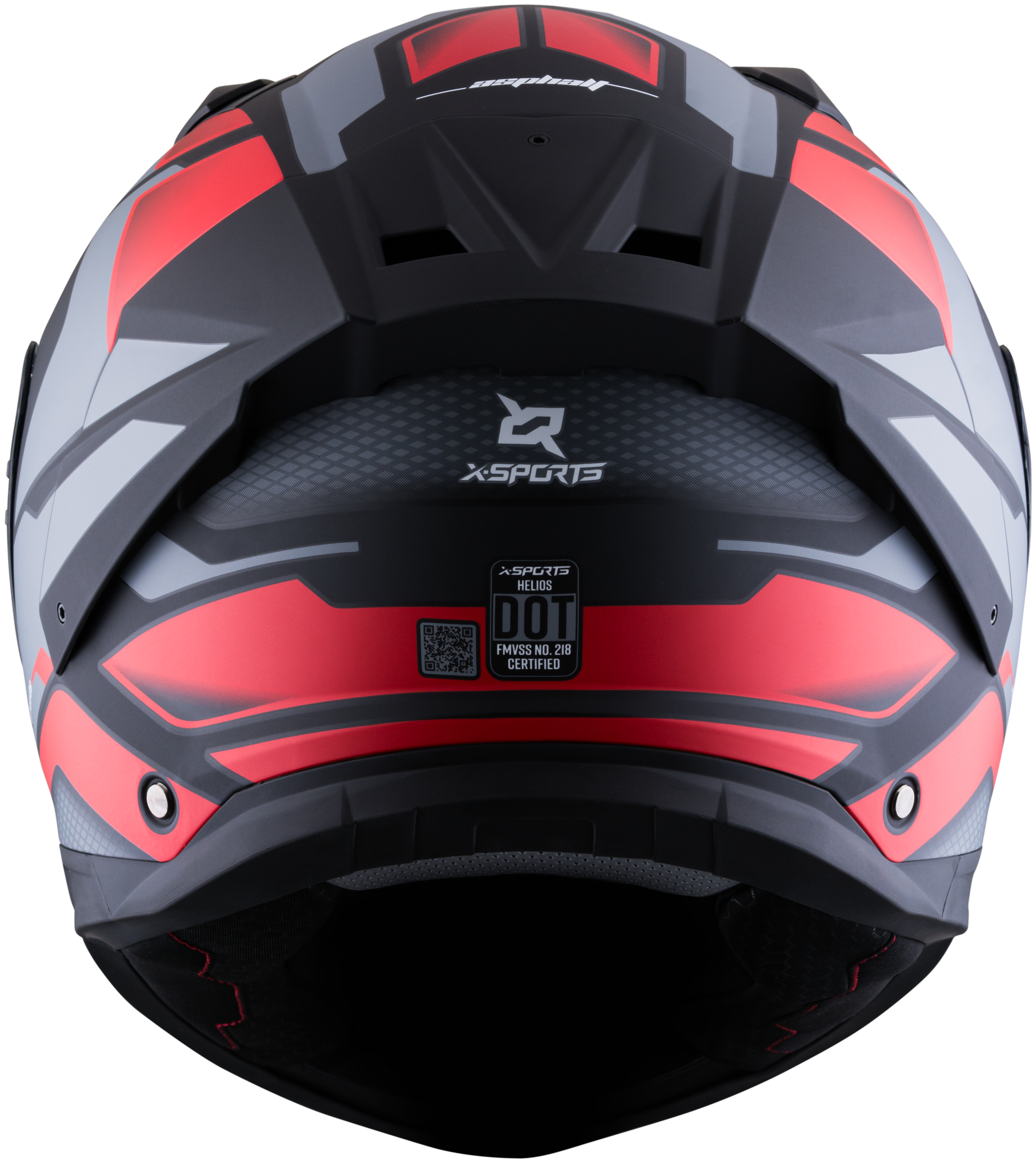 Casco XSPORTS Helios Asphalt Negro Rojo