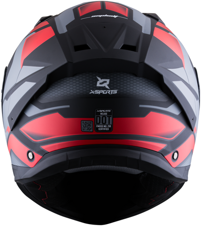 Casco XSPORTS Helios Asphalt Negro Rojo