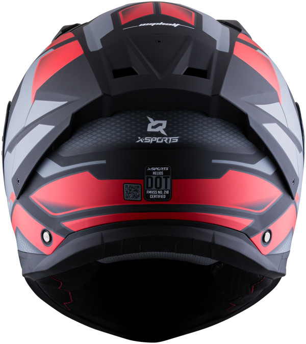 Casco XSPORTS Helios Asphalt Negro Rojo