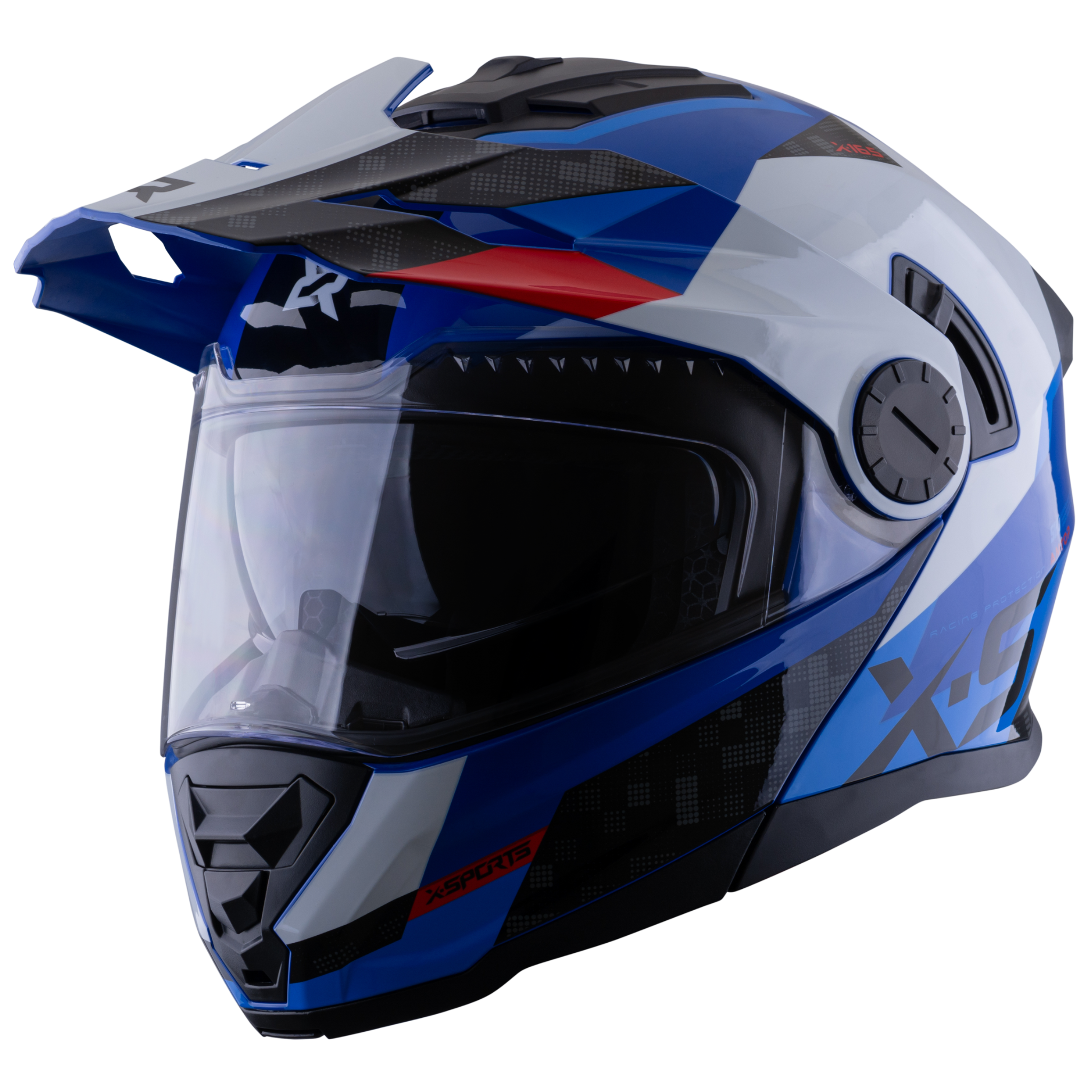 Casco Xsports X-165 Amptop Azul Rojo Brillante