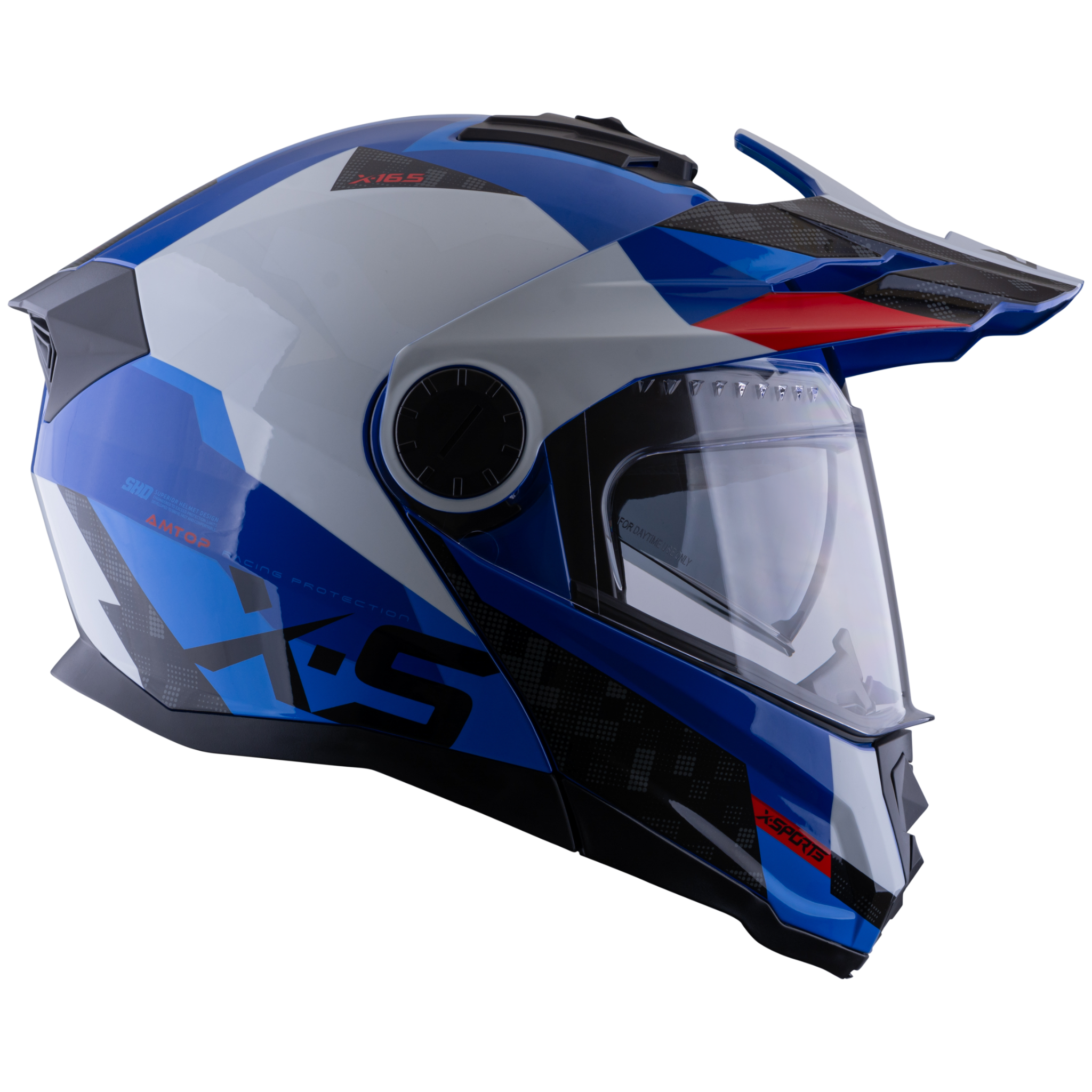 Casco Xsports X-165 Amptop Azul Rojo Brillante