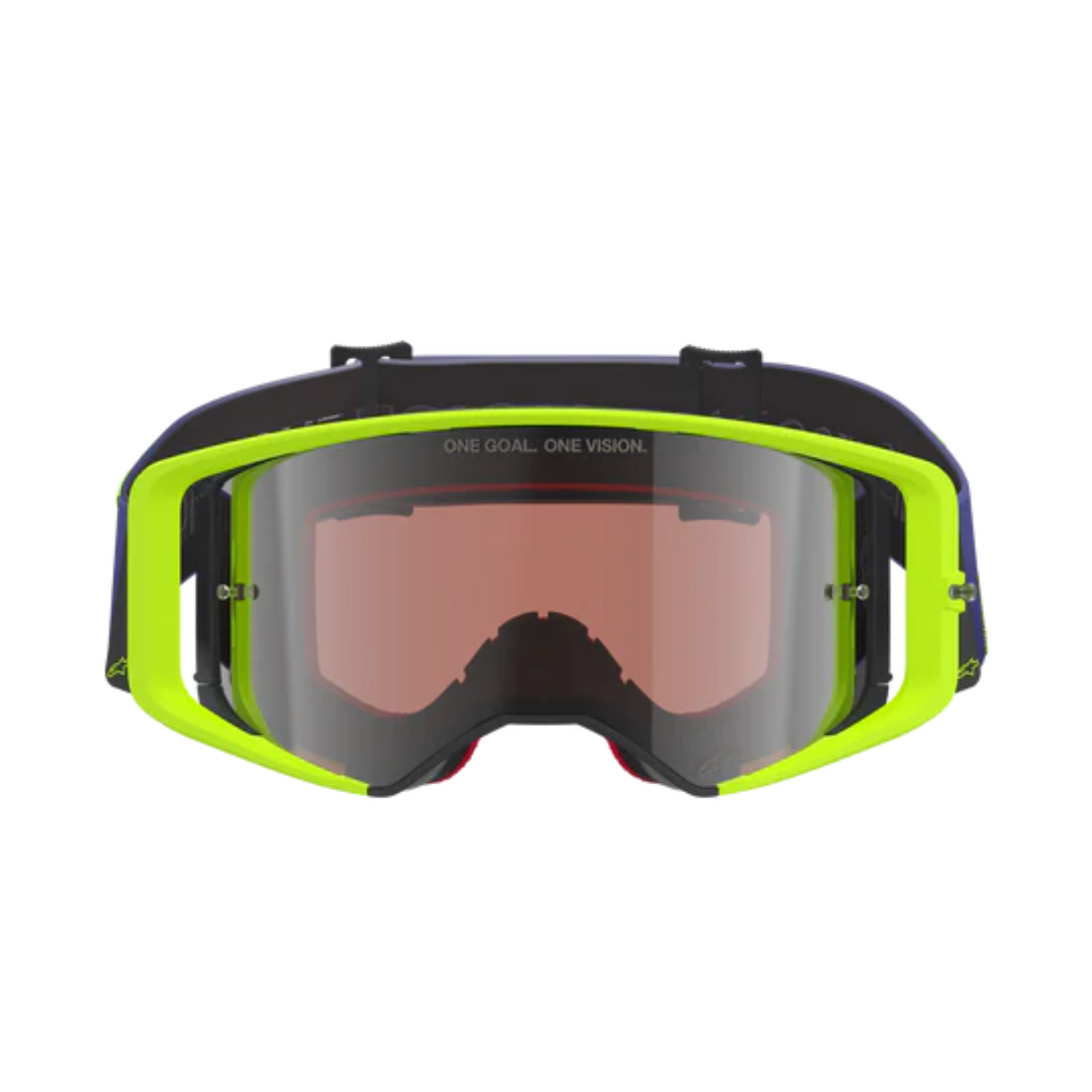 Gafas Goggle Alpinestars Supertech Vision Corp Morado Amarillo Fluor Mirror Plata