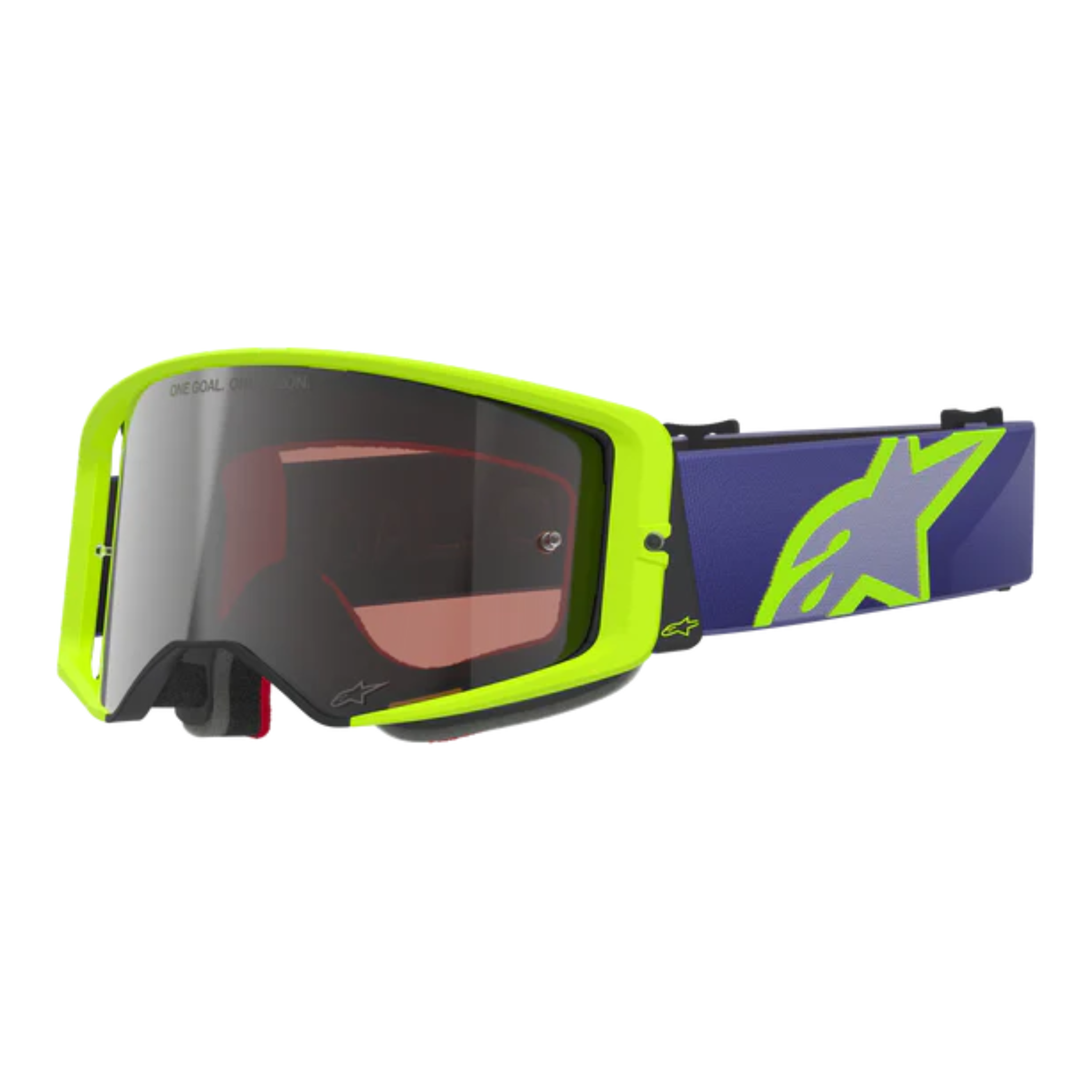 Gafas Goggle Alpinestars Supertech Vision Corp Morado Amarillo Fluor Mirror Plata