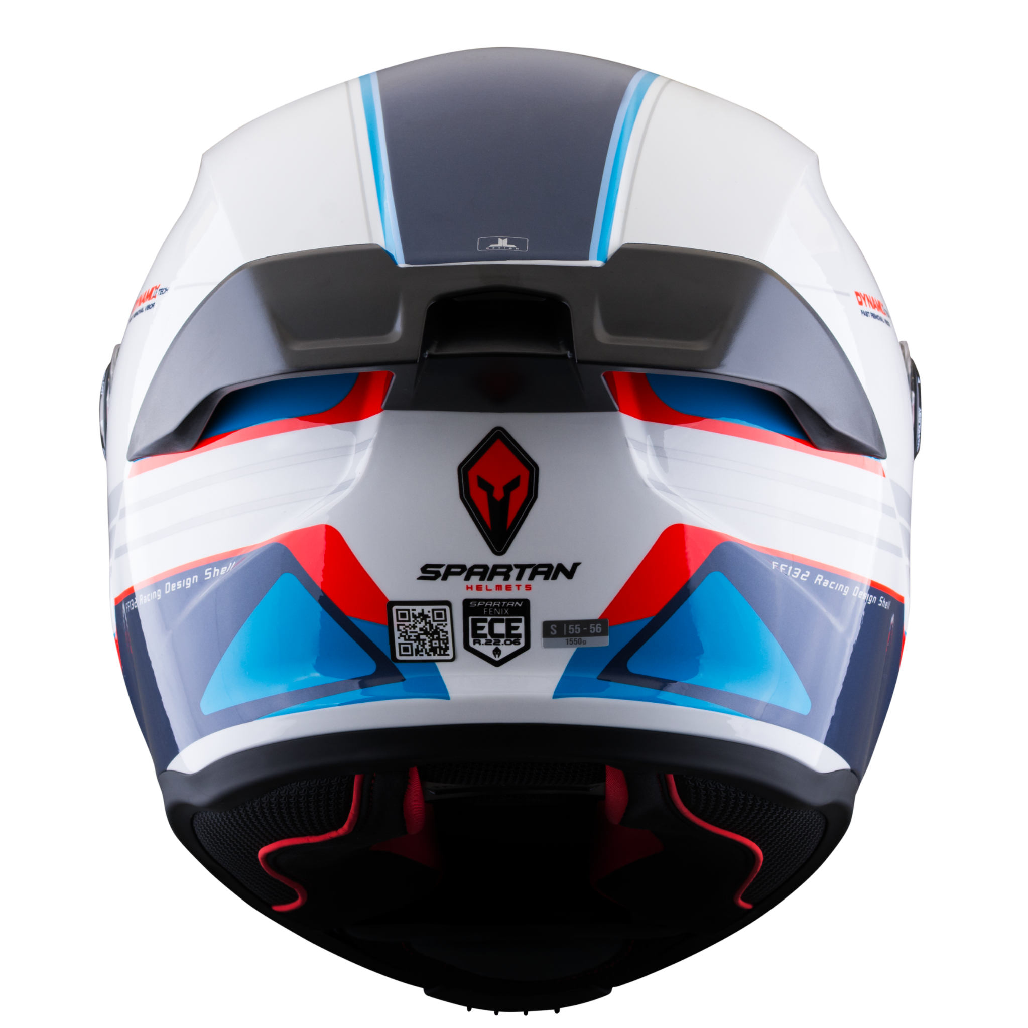 Casco SPARTAN Fenix Slab Blanco Azul Rojo