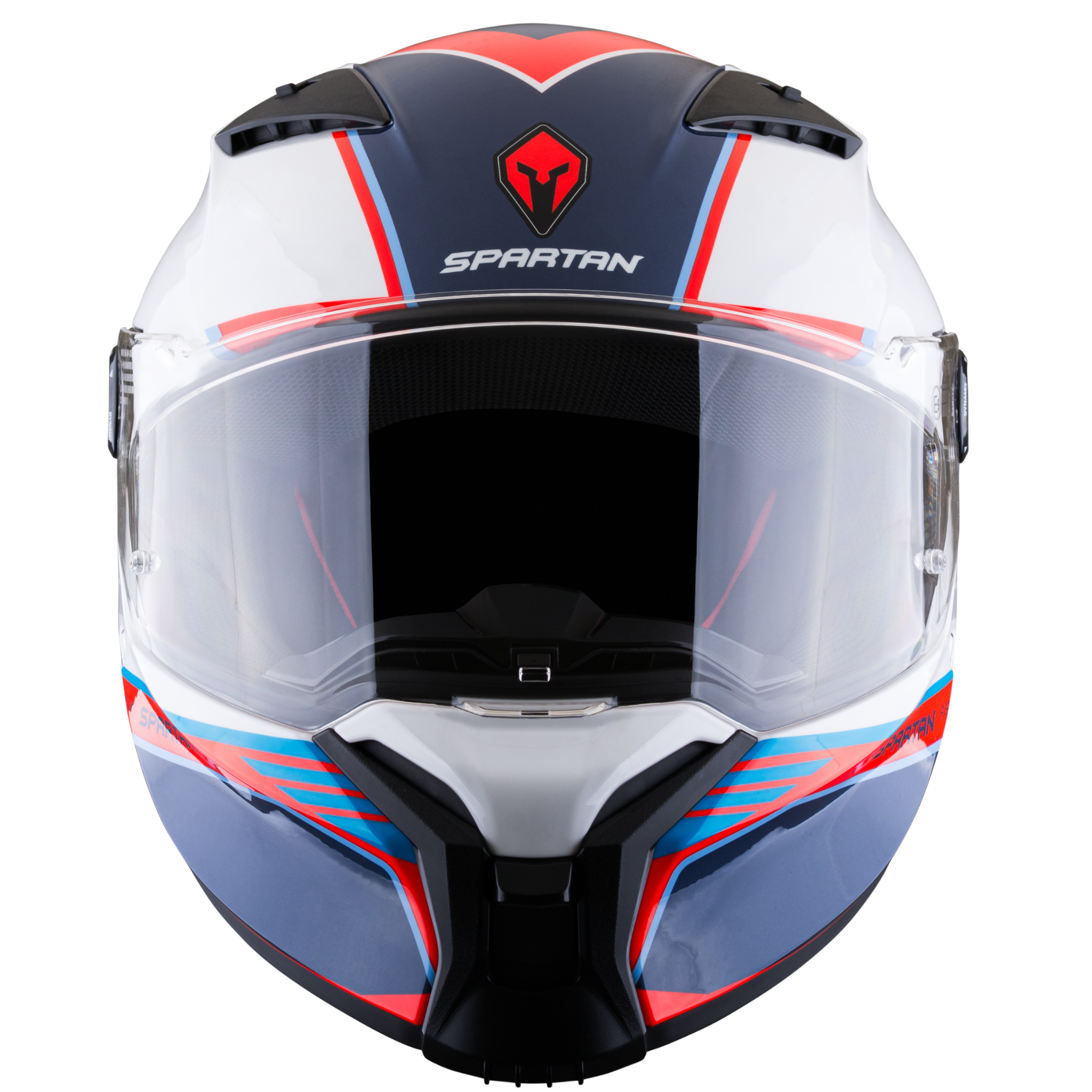 Casco SPARTAN Fenix Slab Blanco Azul Rojo