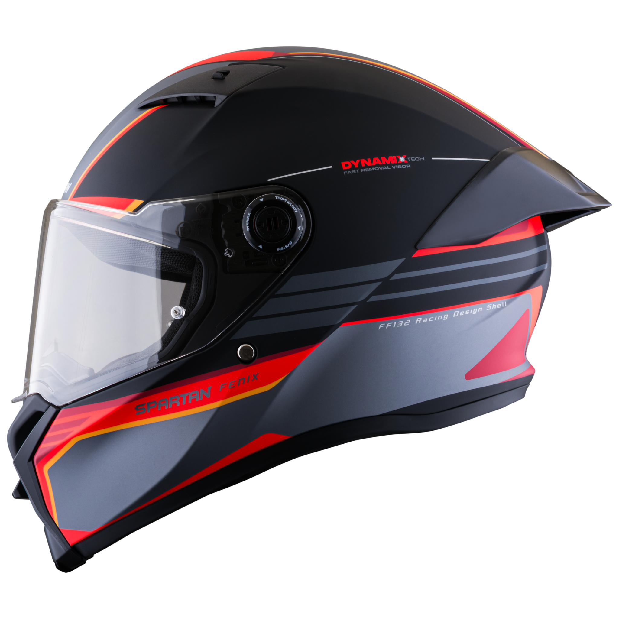Casco SPARTAN Fenix Slab Negro Gris Rojo
