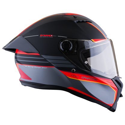 Casco SPARTAN Fenix Slab Negro Gris Rojo