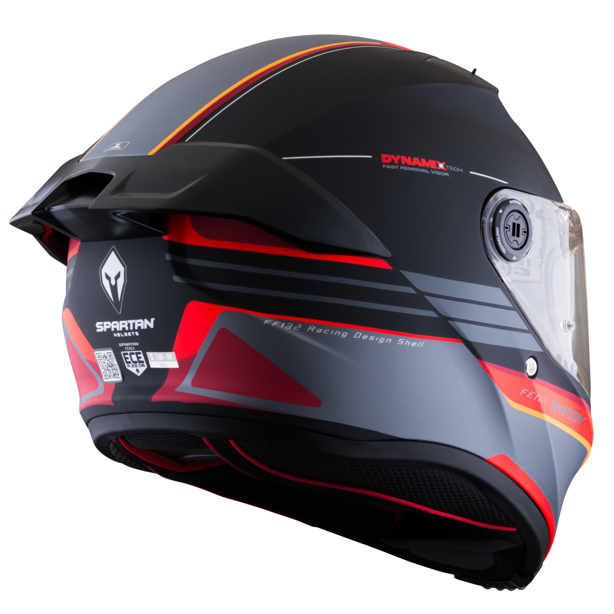 Casco SPARTAN Fenix Slab Negro Gris Rojo