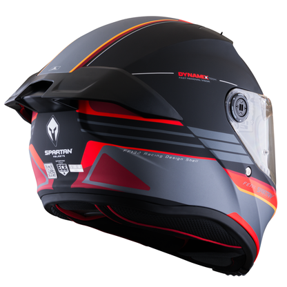 Casco SPARTAN Fenix Slab Negro Gris Rojo