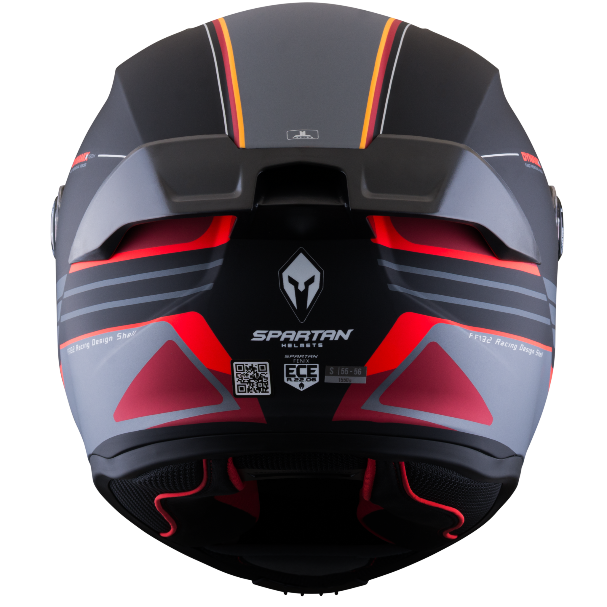 Casco SPARTAN Fenix Slab Negro Gris Rojo