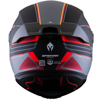 Casco SPARTAN Fenix Slab Negro Gris Rojo