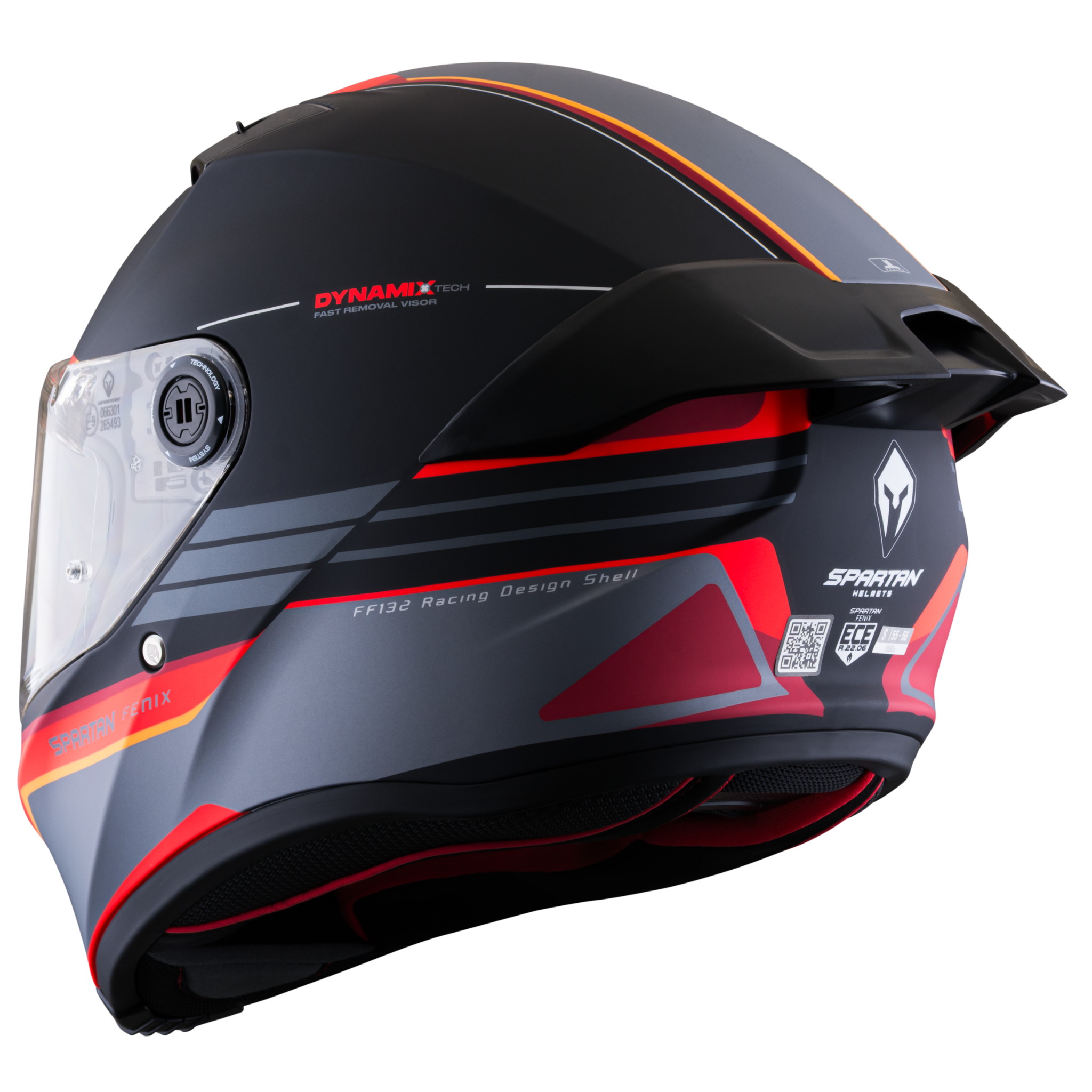 Casco SPARTAN Fenix Slab Negro Gris Rojo