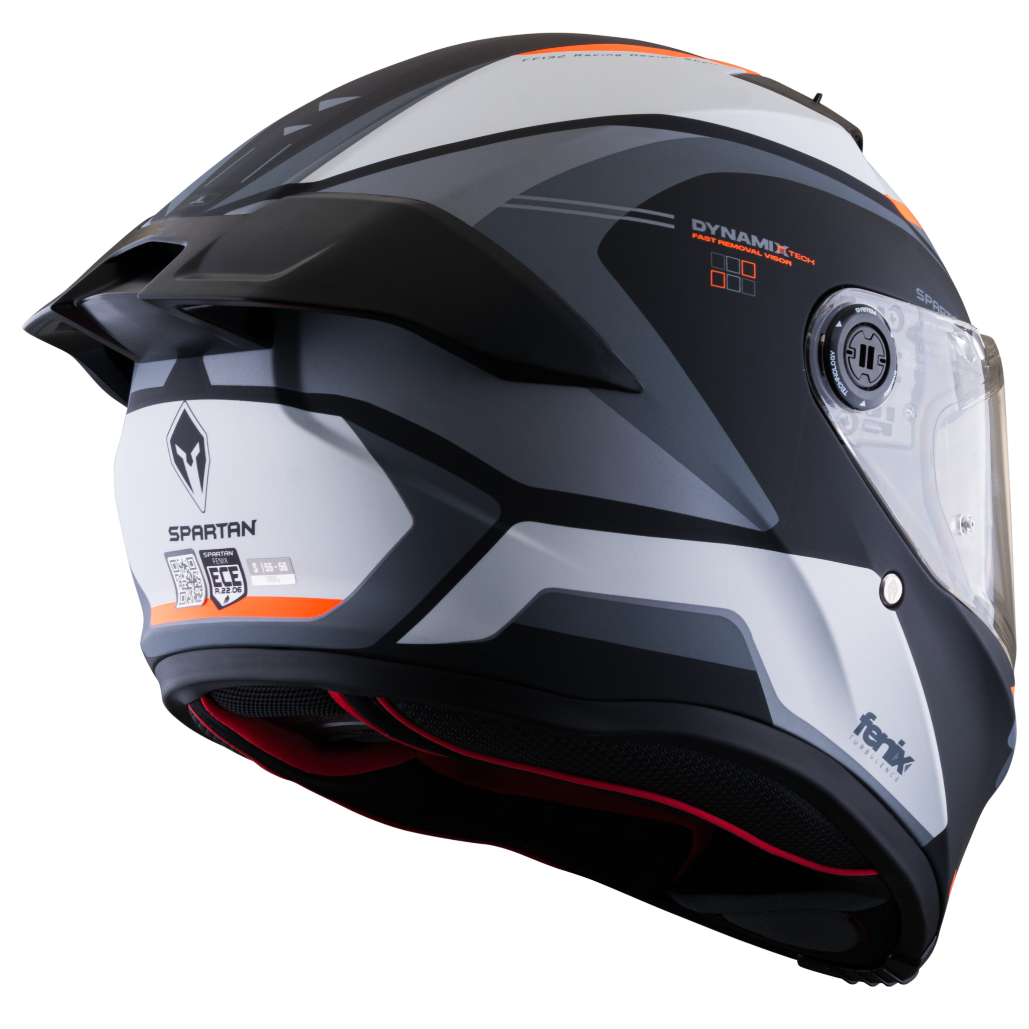 Casco SPARTAN Fenix  Turb Negro Gris Naranja